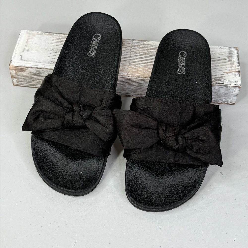 CARLOS (By Carlos Santana) Women's "Bayside" Bow Slides Black-9